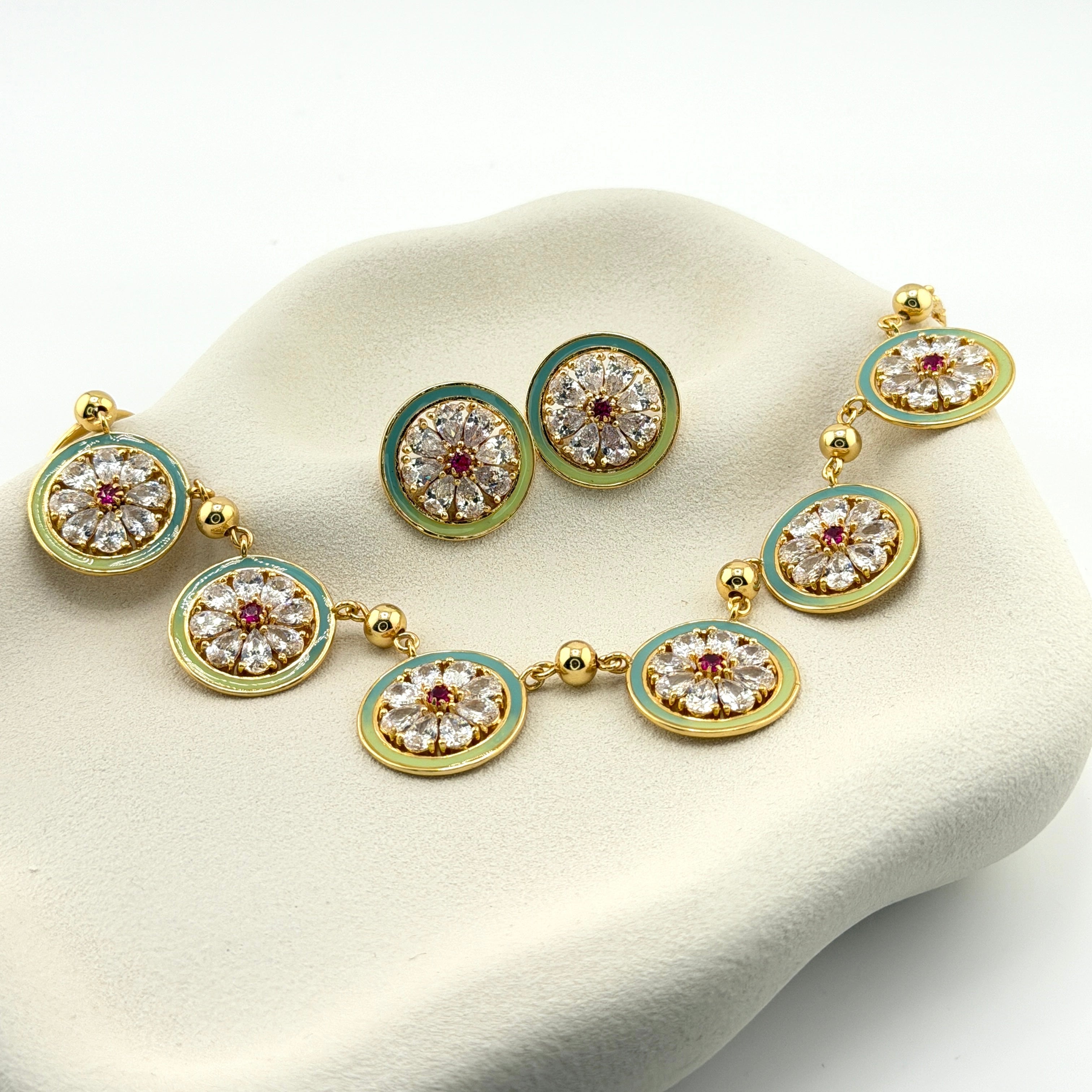 Indra | Seven Medallion Necklace & Earrings Set