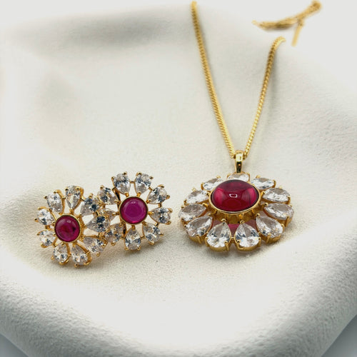 Amara | Sunburst Pendant and Earrings Set