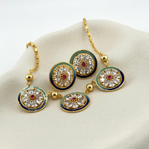 Indra | Three Medallion Necklace & Earrings Set